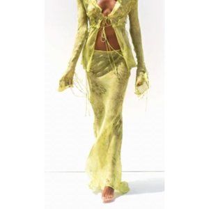 NWT Rat & Boa Cobra Skirt in Lime Green